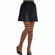 Child Orange and Black Striped Tights For Discount