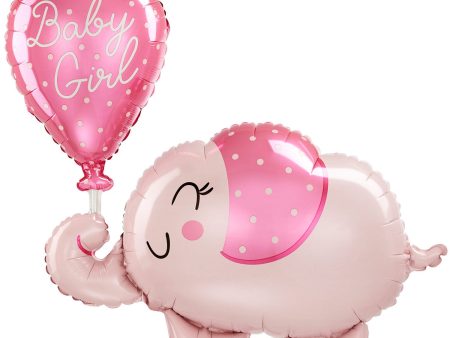 Baby Girl Elephant SuperShape Foil Balloon 73x78cm Discount