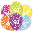 All Around Printed Age 50 Latex Balloons 11in, 6pcs For Cheap