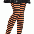 Child Orange and Black Striped Tights For Discount