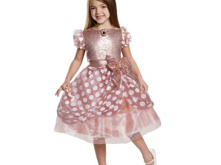 Child Disney Minnie Mouse Rose Gold Deluxe Costume Online now