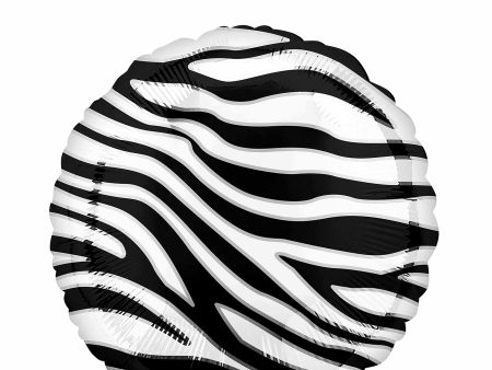 Zebra Print Animalz Foil Balloon 45cm Discount