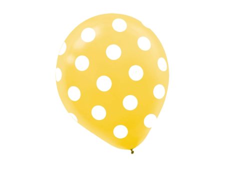 Yellow Dots Latex Balloons 12in, 6pcs Online Hot Sale