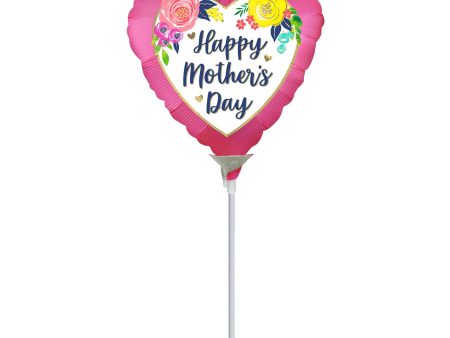 Mother s Day Floral Pink Balloon 23cm Cheap