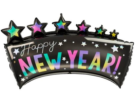 Happy New Year Star Banner SuperShape 86x48cm Online