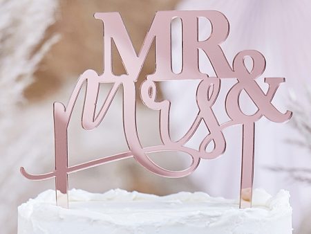 A Touch Of Pampas Cake Topper Mr And Mrs Rose Gold Acrylic Online Sale